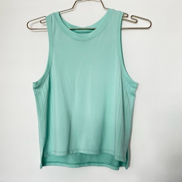 Lululemon Train To Be Tank Top Size 6 Wild Mint Green Relaxed Fit Waist Length - Picture 9 of 11